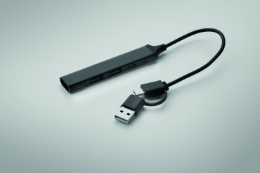 Logo trade corporate gifts image of: USB 4 port hub 19 cm