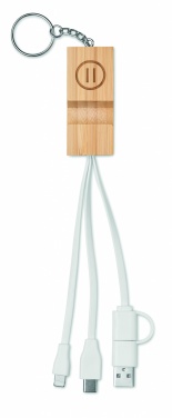Logotrade promotional gift image of: Bamboo key ring and stand Salo