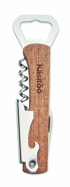 Logo trade promotional giveaways image of: 3 in 1 bamboo bottle opener WOOL