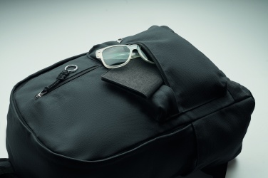 Logo trade promotional giveaway photo of: A 15-inch laptop backpack made of recycled pre-consumer cotton with customizable printing