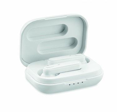 Logo trade corporate gifts image of: TWS earbuds with charging base