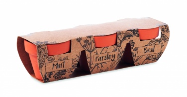 Logo trade promotional giveaway photo of: Terracotta 3 herb pot set