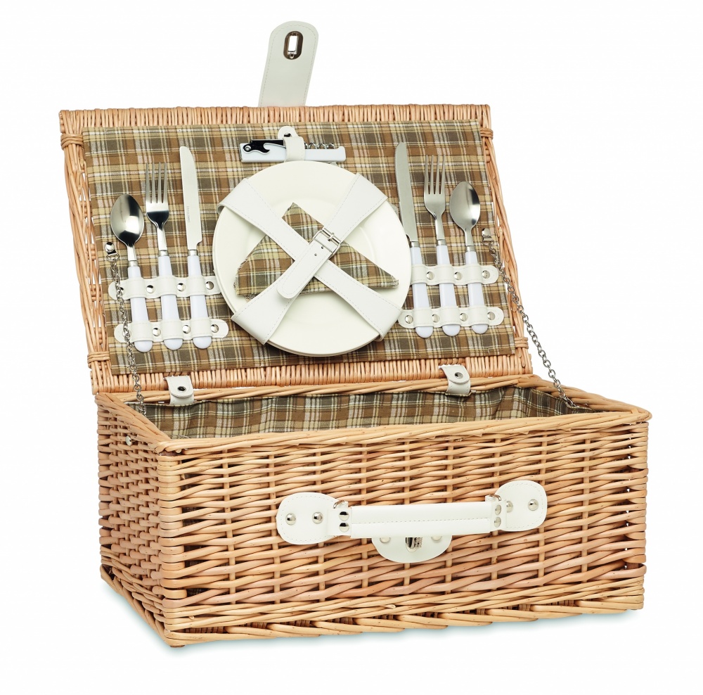 Logotrade promotional gift picture of: Wicker picnic basket 2 people