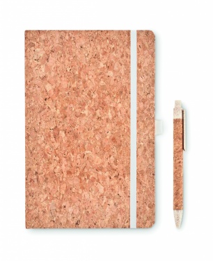 Logo trade promotional gifts picture of: A5 cork notebook with pen