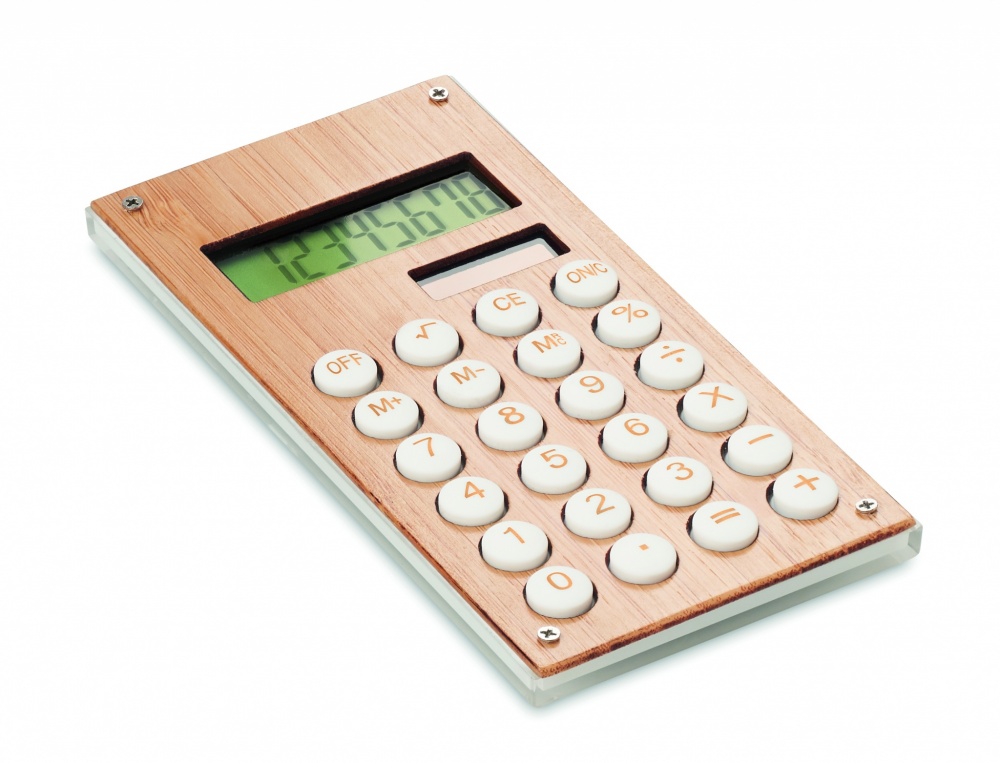 Logo trade corporate gifts image of: 8 digit bamboo calculator