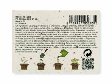 Logotrade promotional gift picture of: Grass/seed paper memo pad