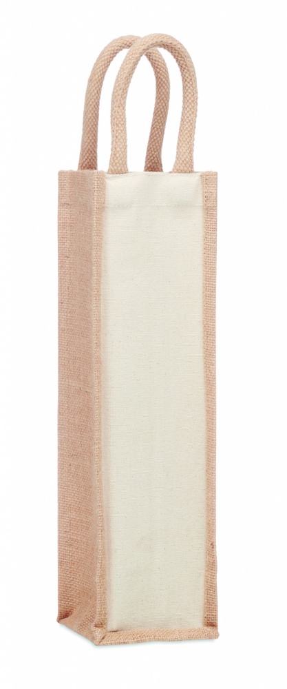 Logo trade promotional merchandise image of: Jute wine bag for one bottle