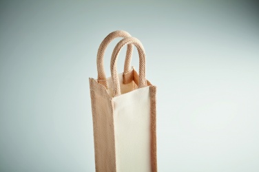 Logo trade promotional merchandise image of: Jute wine bag for one bottle