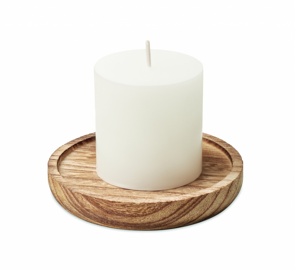 Logotrade promotional giveaway image of: Candle on round wooden base