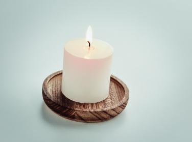 Logo trade advertising products image of: Candle on round wooden base