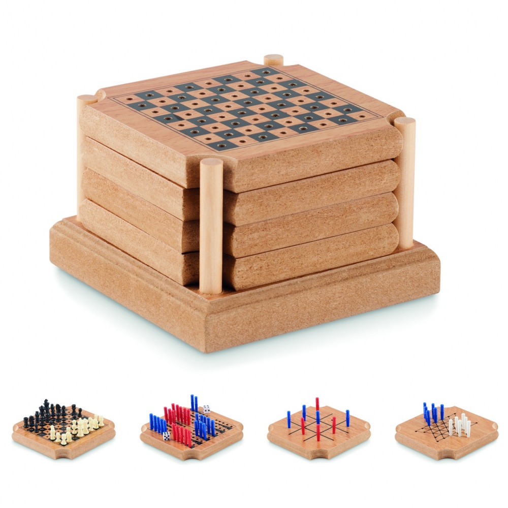 Logo trade promotional gifts image of: 4-piece coaster game set
