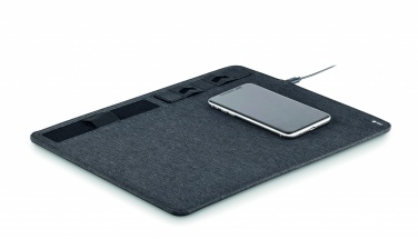 Logo trade promotional merchandise photo of: RPET mouse mat charger 15W