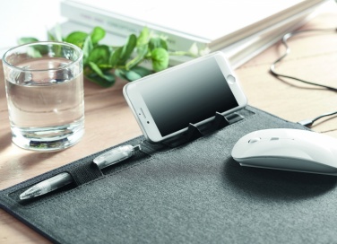 Logo trade promotional gifts picture of: RPET mouse mat charger 15W