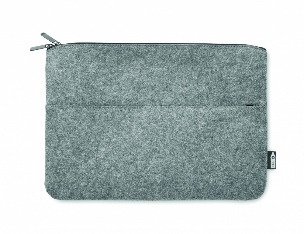 Logo trade business gifts image of: RPET felt zipped laptop bag
