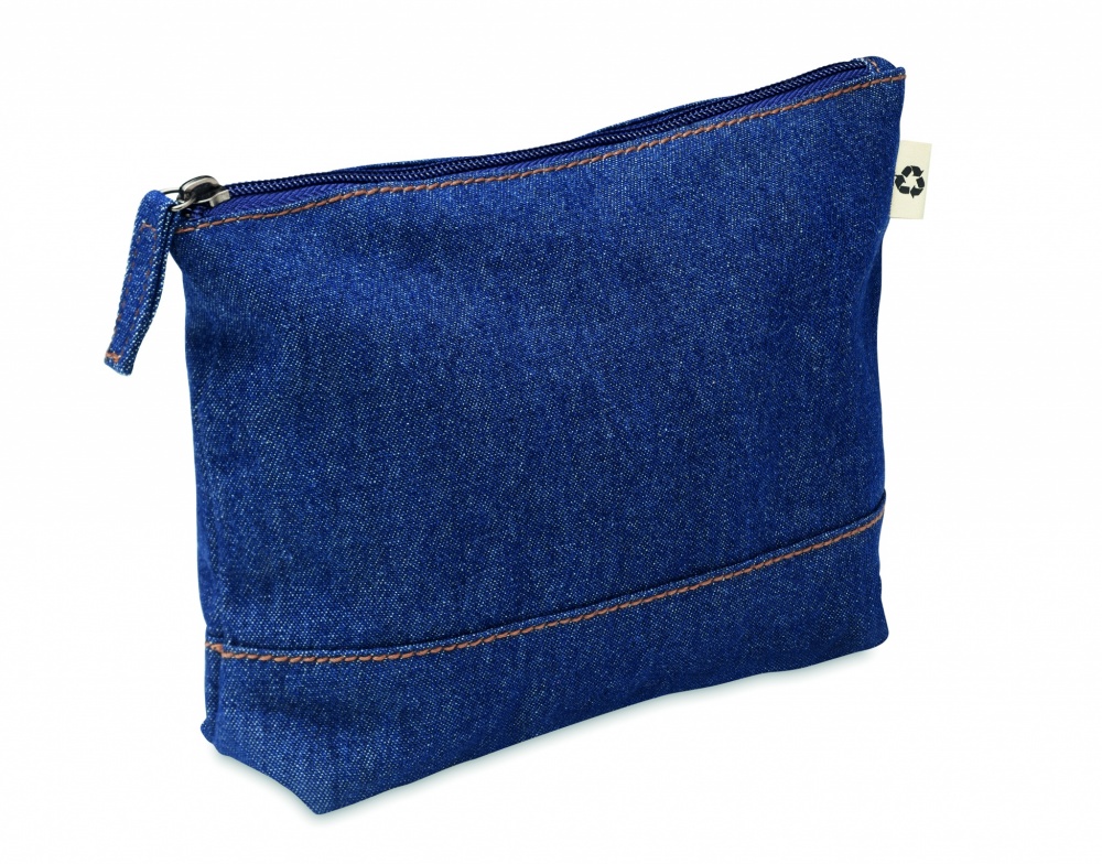 Logo trade promotional products image of: Recycled denim cosmetic pouch