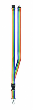 Logotrade promotional items photo of: Rainbow RPET lanyard