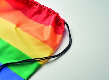 Logotrade promotional merchandise picture of: Rainbow RPET drawstring bag