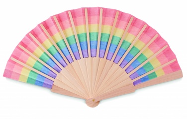 Logotrade promotional gift image of: Rainbow wooden hand fan