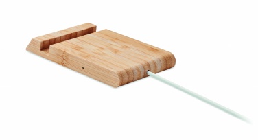 Logo trade promotional gifts picture of: Bamboo wireless charger  10W ODOS