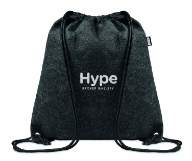 Logo trade promotional giveaways image of: RPET felt drawstring bag