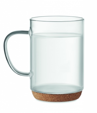 Logo trade promotional product photo of: Glass mug 400ml with cork base