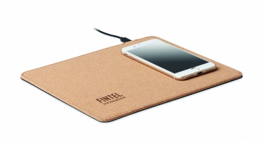 Logotrade promotional items photo of: Cork mouse mat charger 15W