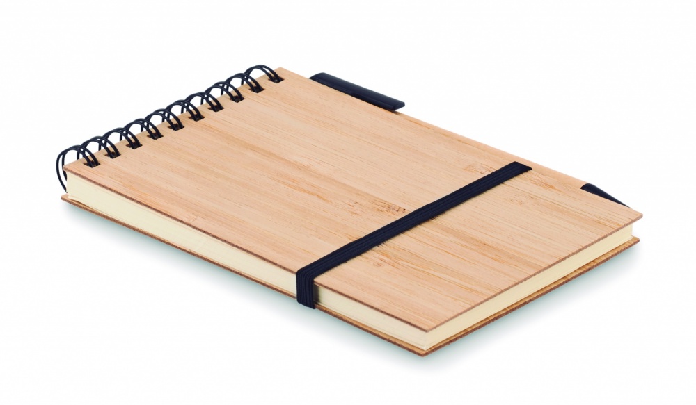 Logo trade promotional products picture of: A6 bamboo notepad with pen SONORABAM