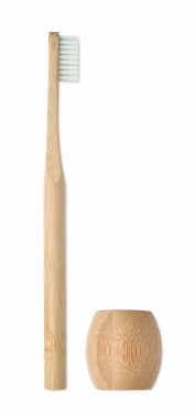 Logo trade advertising product photo of: Bamboo tooth brush with stand