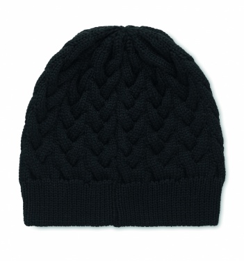 Logotrade advertising product picture of: Cable knit beanie in RPET