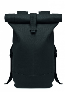 Logo trade promotional giveaway photo of: Rolltop washed canvas backpack