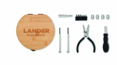Logo trade corporate gifts picture of: 15 piece tool set bamboo case