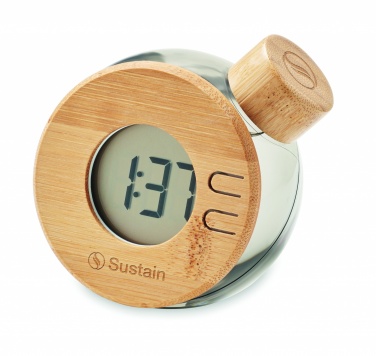 Logotrade promotional product picture of: Water powered bamboo LCD clock