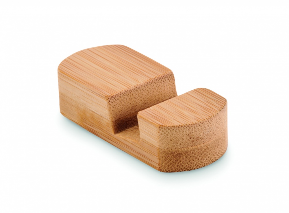 Logo trade advertising products image of: Mini bamboo phone stand