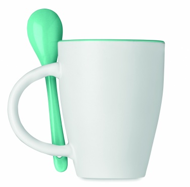 Logotrade corporate gift image of: Bicolour mug with spoon 250 ml