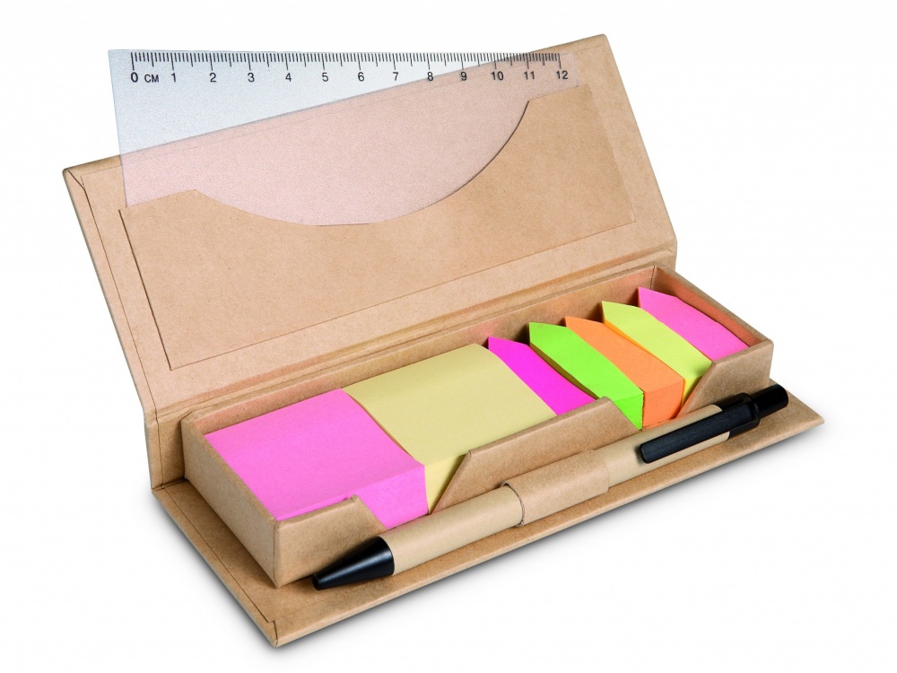 Logo trade promotional items picture of: Sticky memo set recycked w/pen