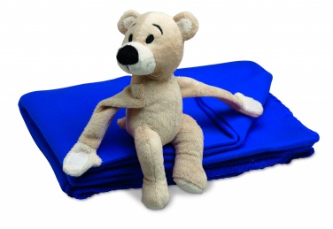 Logo trade promotional giveaways picture of: Fleece blanket with bear
