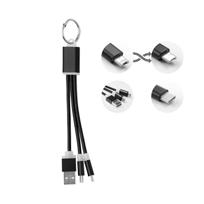 Logotrade promotional giveaway picture of: key ring with USB type C cable Salaspils