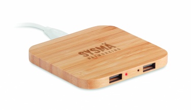 Logo trade promotional giveaways picture of: Bamboo wireless charge pad 5W