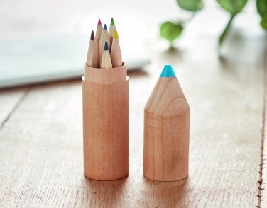 Logotrade advertising product picture of: 6 pencils in wooden box