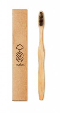 Logo trade advertising products image of: Bamboo toothbrush in Kraft box
