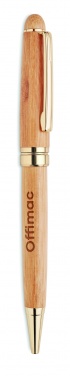 Logo trade promotional gifts picture of: Bamboo twist-action ballpoint pen in a box