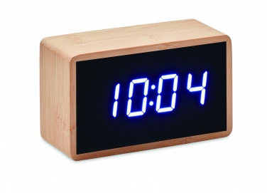 Logotrade promotional gifts photo of: LED alarm clock bamboo casing Düsseldorf