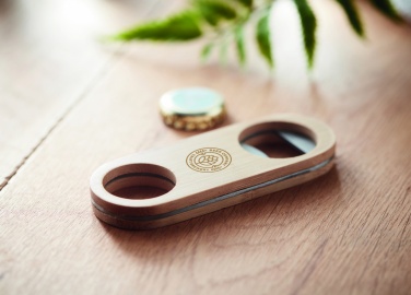 Logo trade promotional giveaways picture of: Oval Bamboo bottle opener VALBAMPER