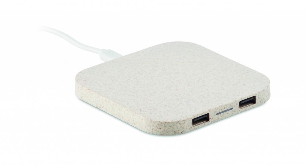 Logo trade promotional gifts picture of: Hub charger wheat straw/ABS 5W