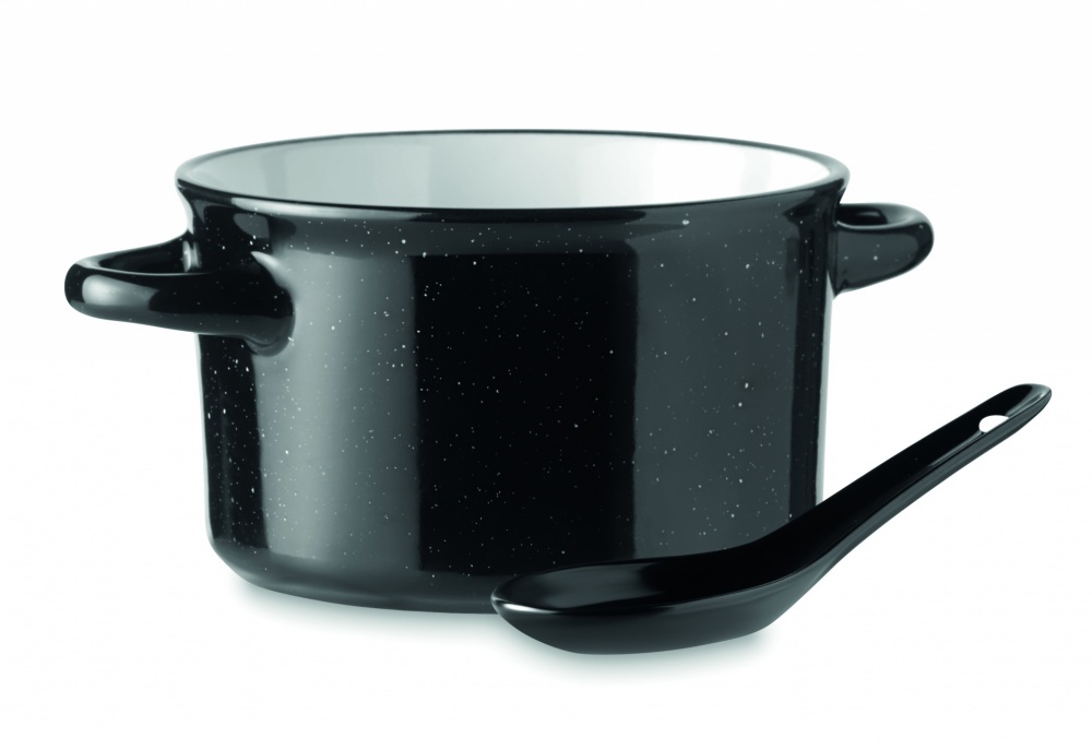 Logo trade advertising products image of: Ceramic vintage bowl 550 ml