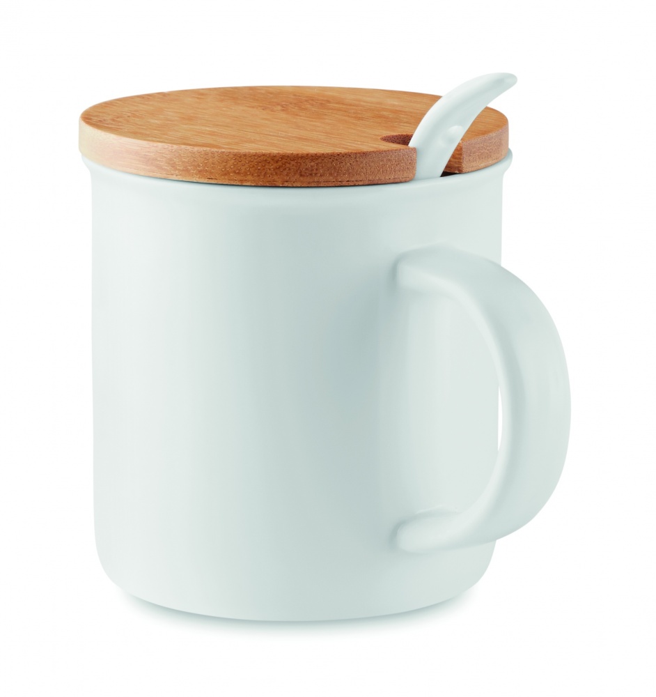 Logo trade promotional items picture of: Porcelain mug with spoon