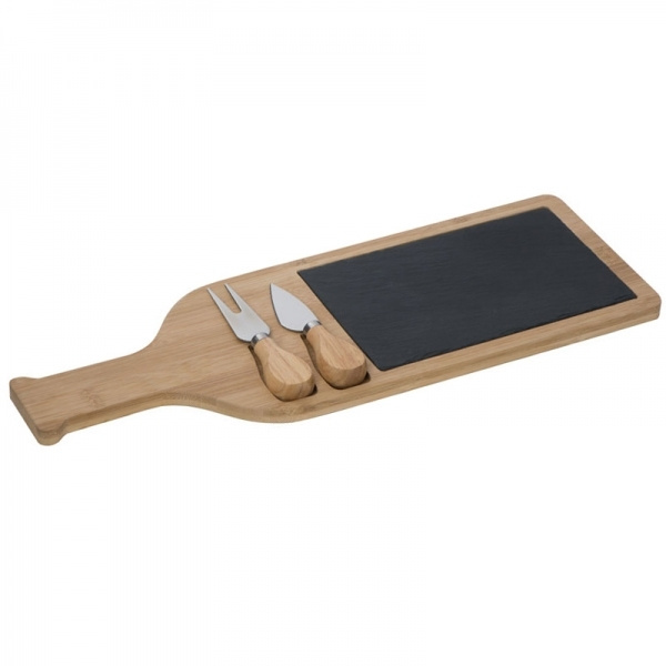Logo trade promotional products picture of: Cheese chopping board with slate plate CALAIS