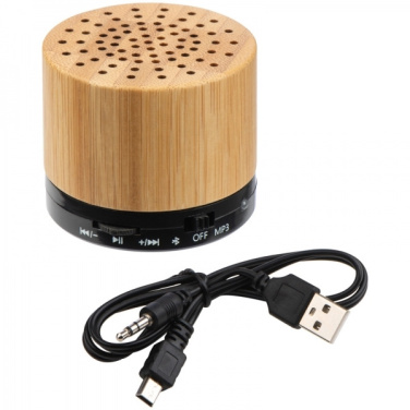 Logo trade promotional merchandise picture of: Bamboo bluetooth speaker FLEEDWOOD