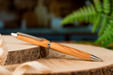 Logotrade promotional giveaways photo of: Wooden ballpen with touch function ERFURT