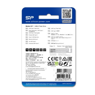 Logo trade promotional merchandise photo of: PENDRIVE SILICON POWER MOBILE - C07 3.2 32GB